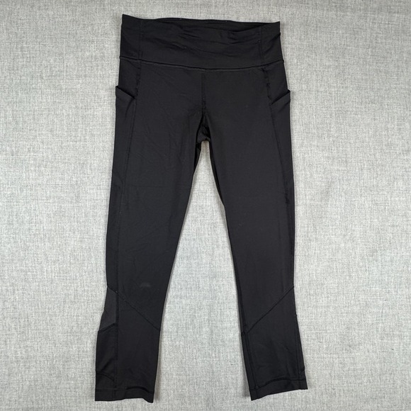 lululemon athletica Pants - Lululemon Pants Womens 4 Black High Rise Crop Side Pocket Leggings Yoga Capri
